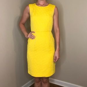 Yellow Banana Republic textured sheath dress